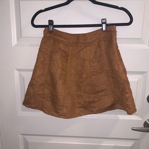 Suede Brown Mini Skirt